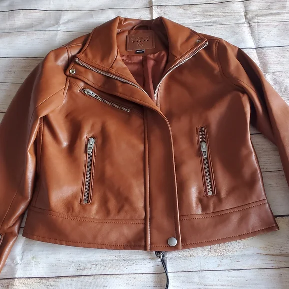 NEW VEGAN LEATHER MOTO JACKET NEW - Picture 6 of 12